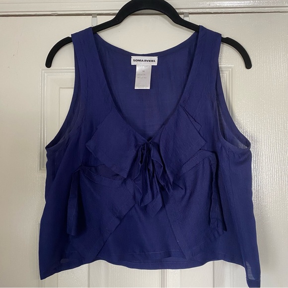 Sonia Rkyiel Vintage Blue Bow Top - Picture 1 of 5